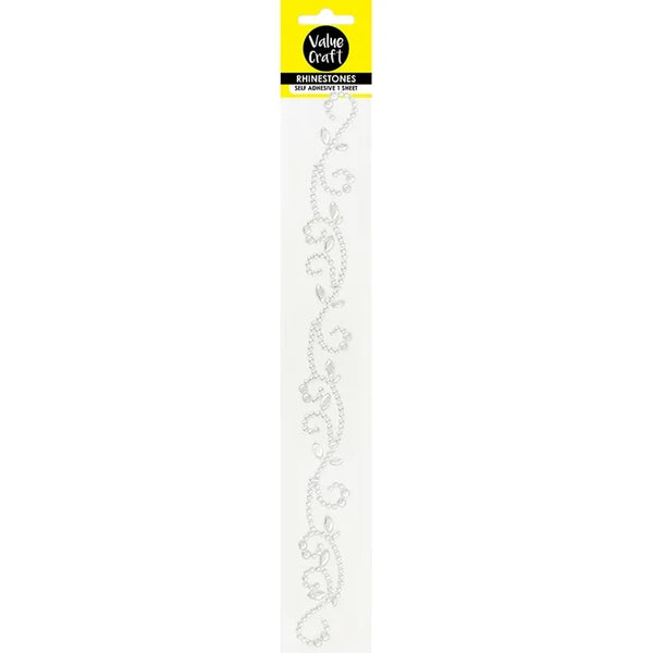 Silver Craft Flourish Self Adhesive Rhinestones